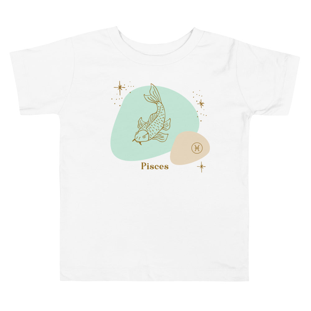 Pisces Green. Zodiac sign t-shirts for Toddlers And Kids. - TeesForToddlersandKids -  t-shirt - zodiac - pisces-green-short-sleeve-t-shirt-for-toddler-and-kids