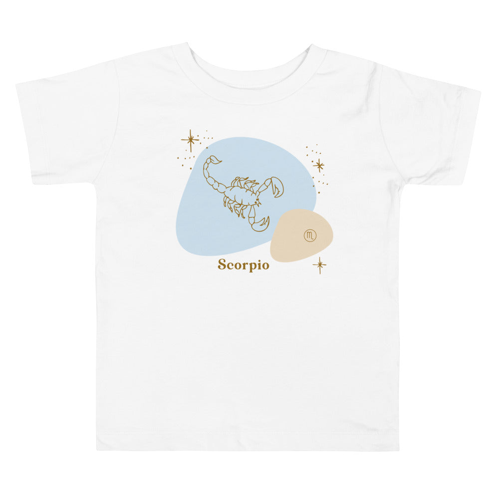 Scorpio Blue. Zodiac sign t-shirts for Toddlers And Kids. - TeesForToddlersandKids -  t-shirt - zodiac - scorpio-blue-short-sleeve-t-shirt-for-toddler-and-kids