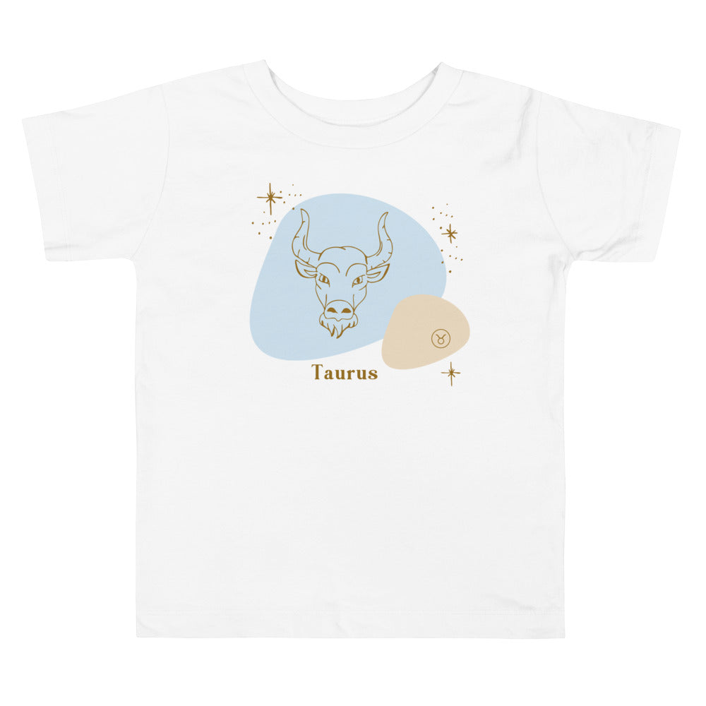 Taurus Blue. Zodiac sign t-shirts for Toddlers And Kids. - TeesForToddlersandKids -  t-shirt - zodiac - taurus-blue-short-sleeve-t-shirt-for-toddler-and-kids