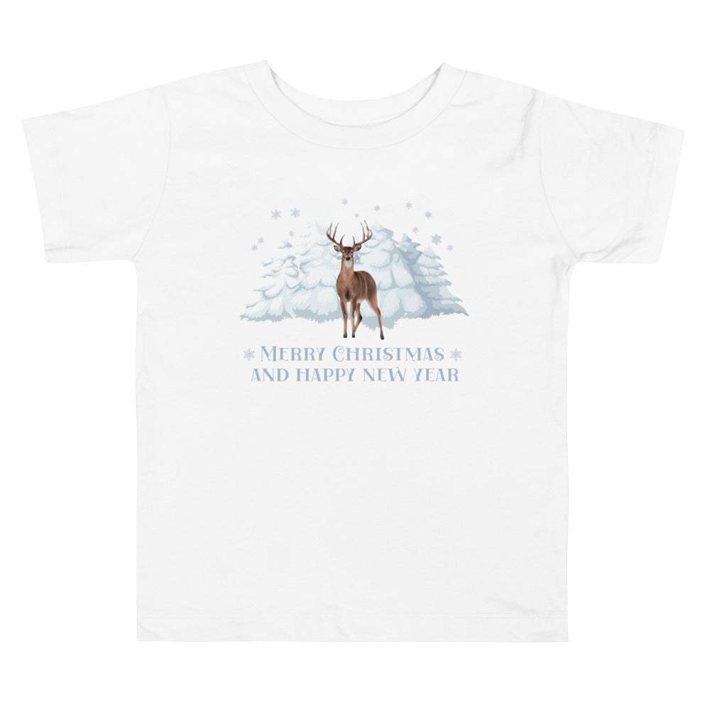 Merry Christmas And Happy New Year. Short Sleeve T Shirts For Toddlers And Kids. - TeesForToddlersandKids -  t-shirt - christmas, holidays - merry-christmas-and-happy-new-year-short-sleeve-t-shirts-for-toddlers-and-kids-1