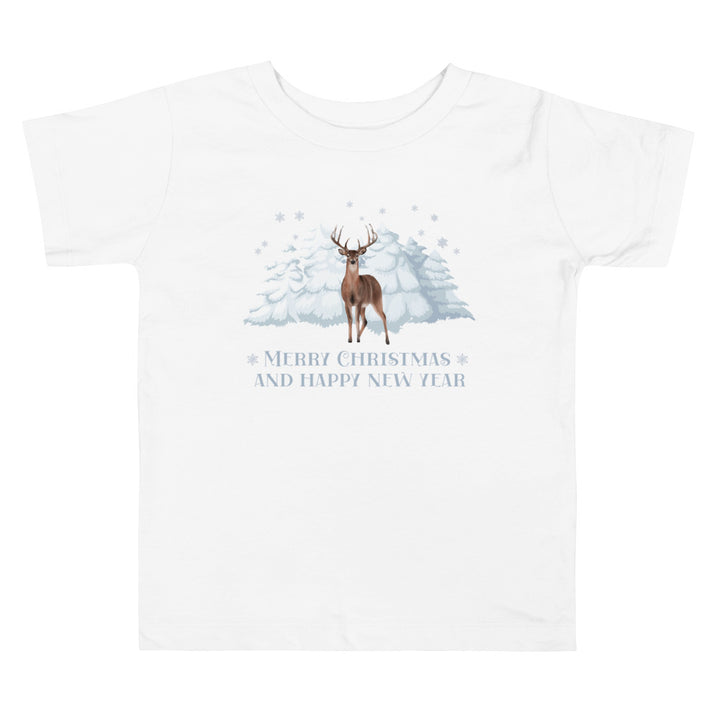 Merry Christmas And Happy New Year. Short Sleeve T Shirts For Toddlers And Kids. - TeesForToddlersandKids -  t-shirt - christmas, holidays - merry-christmas-and-happy-new-year-short-sleeve-t-shirts-for-toddlers-and-kids-1