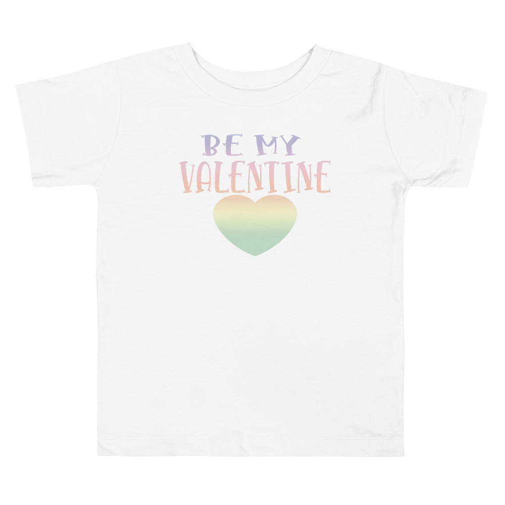 Be My Valentine Heart Pastel. Short Sleeve T Shirt For Toddler And Kids. - TeesForToddlersandKids -  t-shirt - holidays, Love - be-my-valentine-heart-pastel-short-sleeve-t-shirt-for-toddler-and-kids
