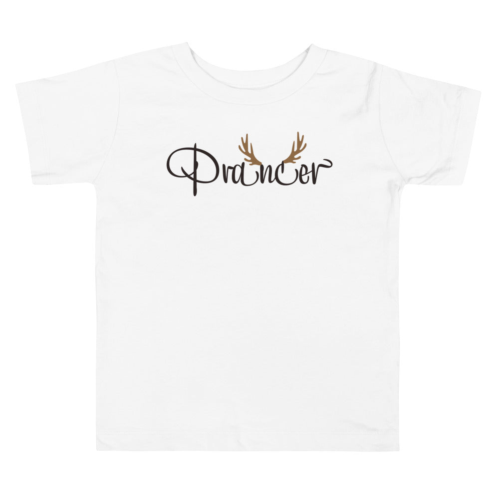 Prancer. Short Sleeve T Shirts For Toddlers And Kids. - TeesForToddlersandKids -  t-shirt - christmas, holidays - prancer-short-sleeve-t-shirts-for-toddlers-and-kids