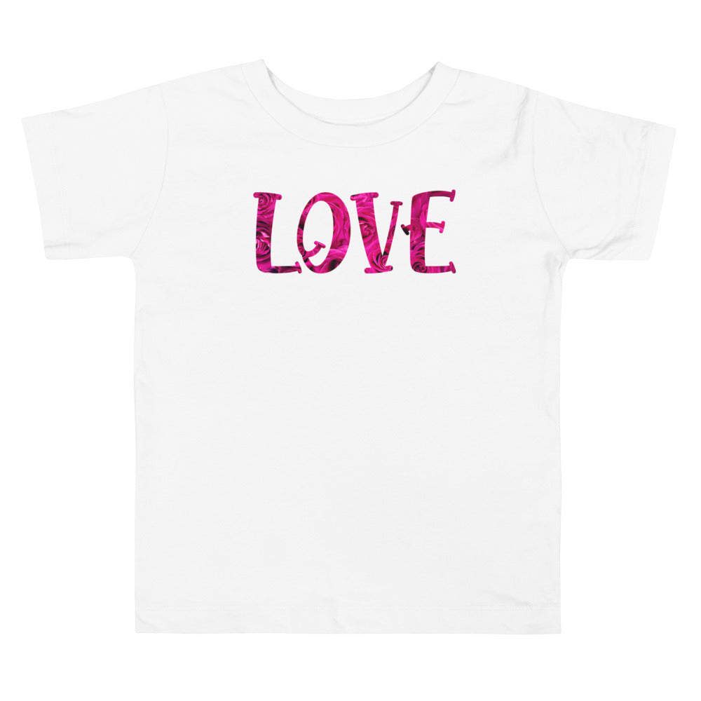 Love Pink Roses. Short Sleeve T Shirt For Toddler And Kids. - TeesForToddlersandKids -  t-shirt - holidays, Love - love-pink-roses-short-sleeve-t-shirt-for-toddler-and-kids