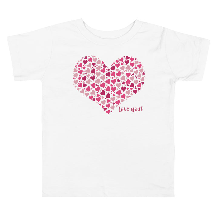 Love You Hearts. Short Sleeve T Shirt For Toddler And Kids. - TeesForToddlersandKids -  t-shirt - holidays, Love - love-you-hearts-short-sleeve-t-shirt-for-toddler-and-kids
