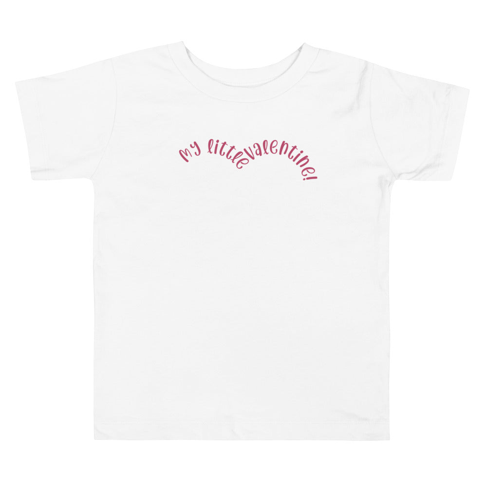 My Little Valentine Text. Short Sleeve T Shirt For Toddler And Kids. - TeesForToddlersandKids -  t-shirt - holidays, Love - my-little-valentine-text-short-sleeve-t-shirt-for-toddler-and-kids