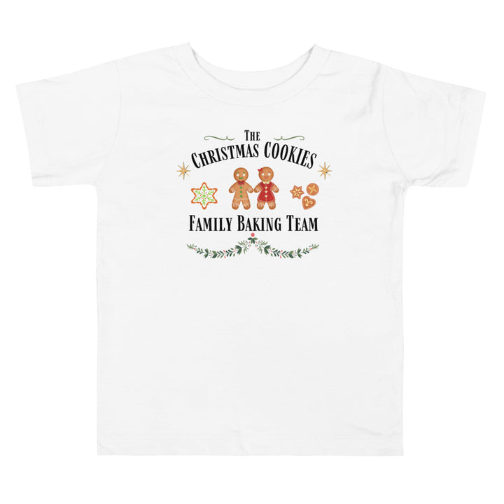 The Christmas Cookies Family Baking Team With Swirl. Short Sleeve T Shirts For Toddlers And Kids. - TeesForToddlersandKids -  t-shirt - christmas, holidays - the-christmas-cookies-family-baking-team-with-swirl-short-sleeve-t-shirts-for-toddlers-and-kids