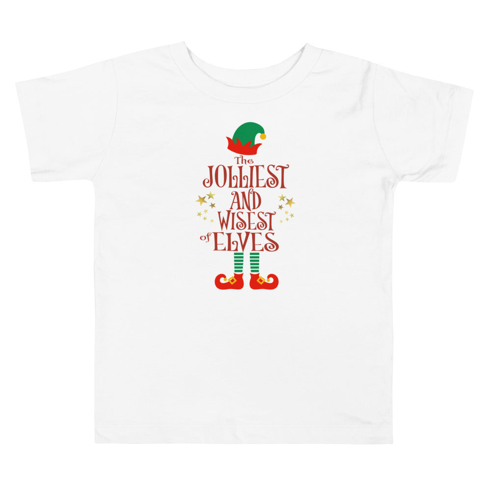 The Jolliest And Wisest Of Elves. Short Sleeve T Shirts For Toddlers And Kids. - TeesForToddlersandKids -  t-shirt - christmas, holidays - the-jolliest-and-wisest-of-elves-short-sleeve-t-shirts-for-toddlers-and-kids