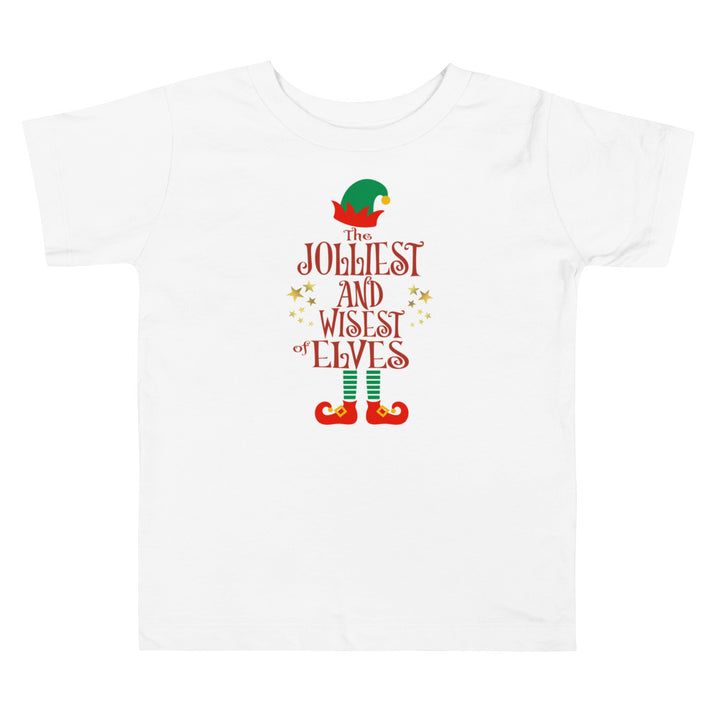 The Jolliest And Wisest Of Elves. Short Sleeve T Shirts For Toddlers And Kids. - TeesForToddlersandKids -  t-shirt - christmas, holidays - the-jolliest-and-wisest-of-elves-short-sleeve-t-shirts-for-toddlers-and-kids