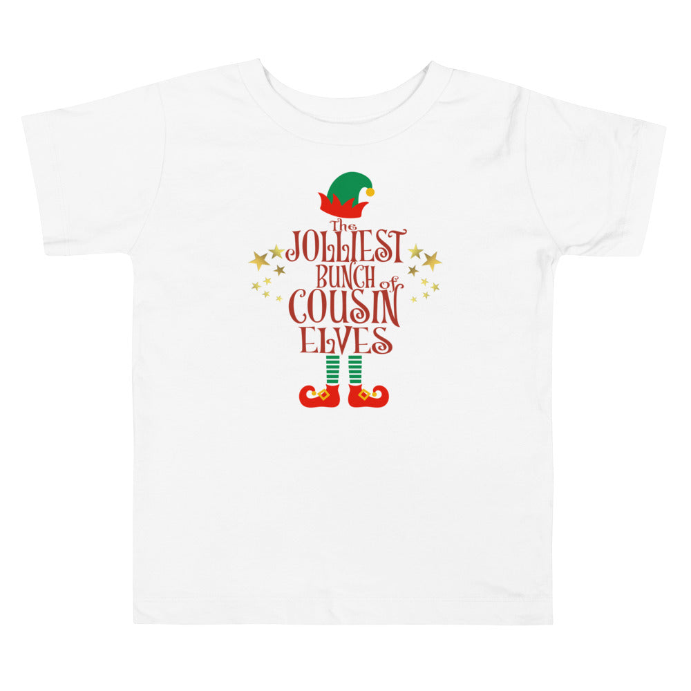 The Jolliest Bunch Cousin Elves. Short Sleeve T Shirts For Toddlers And Kids. - TeesForToddlersandKids -  t-shirt - christmas, holidays - the-jolliest-bunch-cousin-elves-short-sleeve-t-shirts-for-toddlers-and-kids