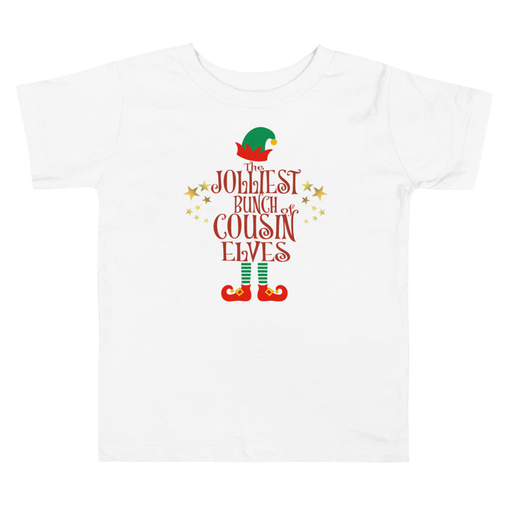 The Jolliest Bunch Cousin Elves. Short Sleeve T Shirts For Toddlers And Kids. - TeesForToddlersandKids -  t-shirt - christmas, holidays - the-jolliest-bunch-cousin-elves-short-sleeve-t-shirts-for-toddlers-and-kids