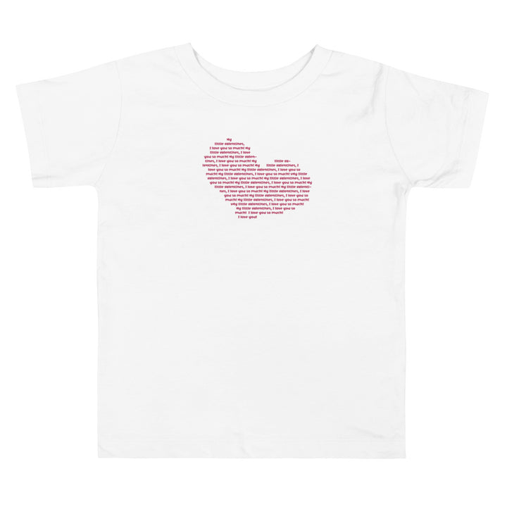 My Little Valentine Hearts Haped Text. Short Sleeve T Shirt For Toddler And Kids. - TeesForToddlersandKids -  t-shirt - holidays, Love - my-little-valentine-hearts-haped-text-short-sleeve-t-shirt-for-toddler-and-kids