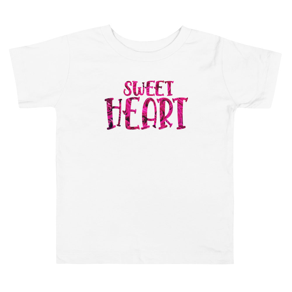 Sweet Heart Pink Roses. Short Sleeve T Shirt For Toddler And Kids. - TeesForToddlersandKids -  t-shirt - holidays, Love - sweet-heart-pink-roses-short-sleeve-t-shirt-for-toddler-and-kids