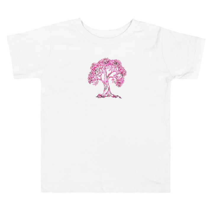 Tree Pink Roses. Short Sleeve T Shirt For Toddler And Kids. - TeesForToddlersandKids -  t-shirt - holidays, Love - tree-pink-roses-short-sleeve-t-shirt-for-toddler-and-kids