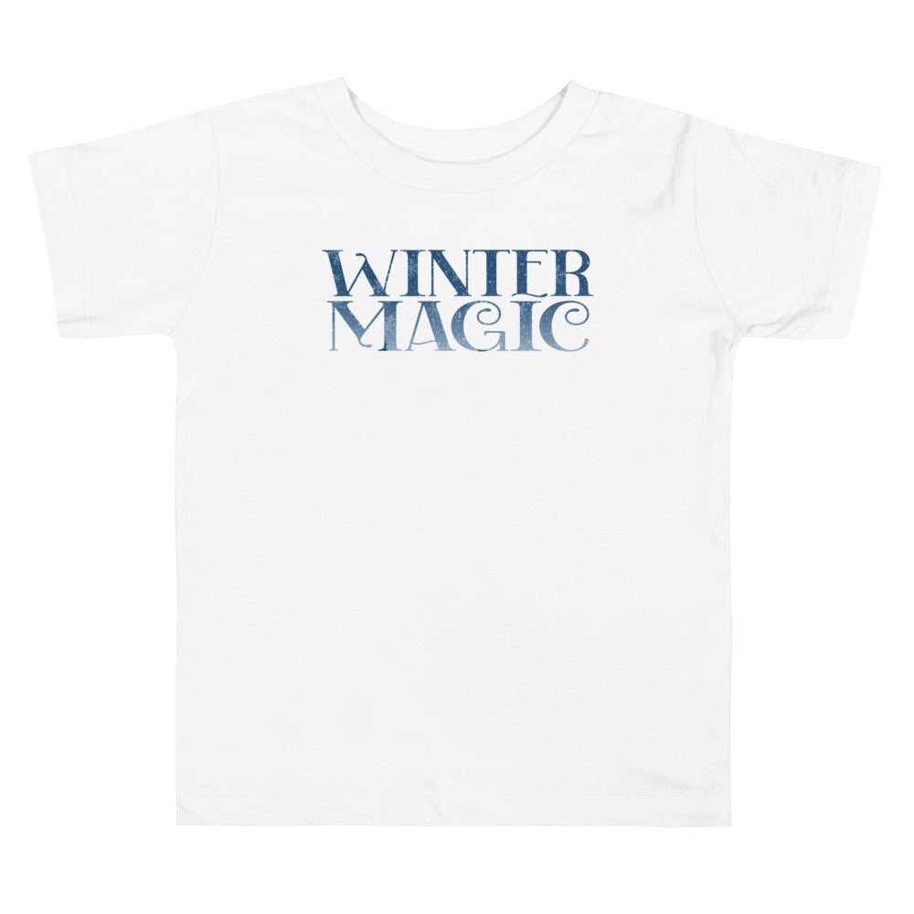 Winter Magic. Short Sleeve T Shirts For Toddlers And Kids. - TeesForToddlersandKids -  t-shirt - christmas, holidays, seasons, winter - winter-magic-short-sleeve-t-shirts-for-toddlers-and-kids