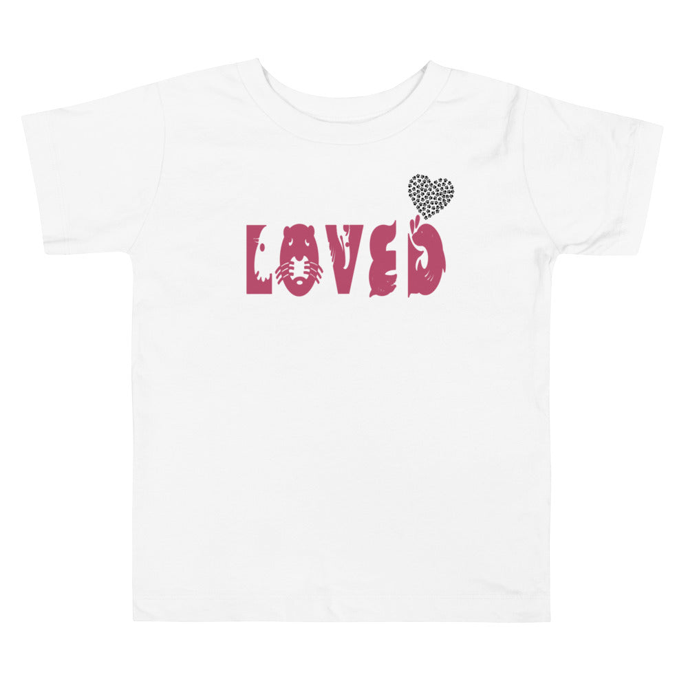 Loved Critters Letters. Short Sleeve T Shirt For Toddler And Kids. - TeesForToddlersandKids -  t-shirt - holidays, Love - loved-critters-innuendo-short-sleeve-t-shirt-for-toddler-and-kids