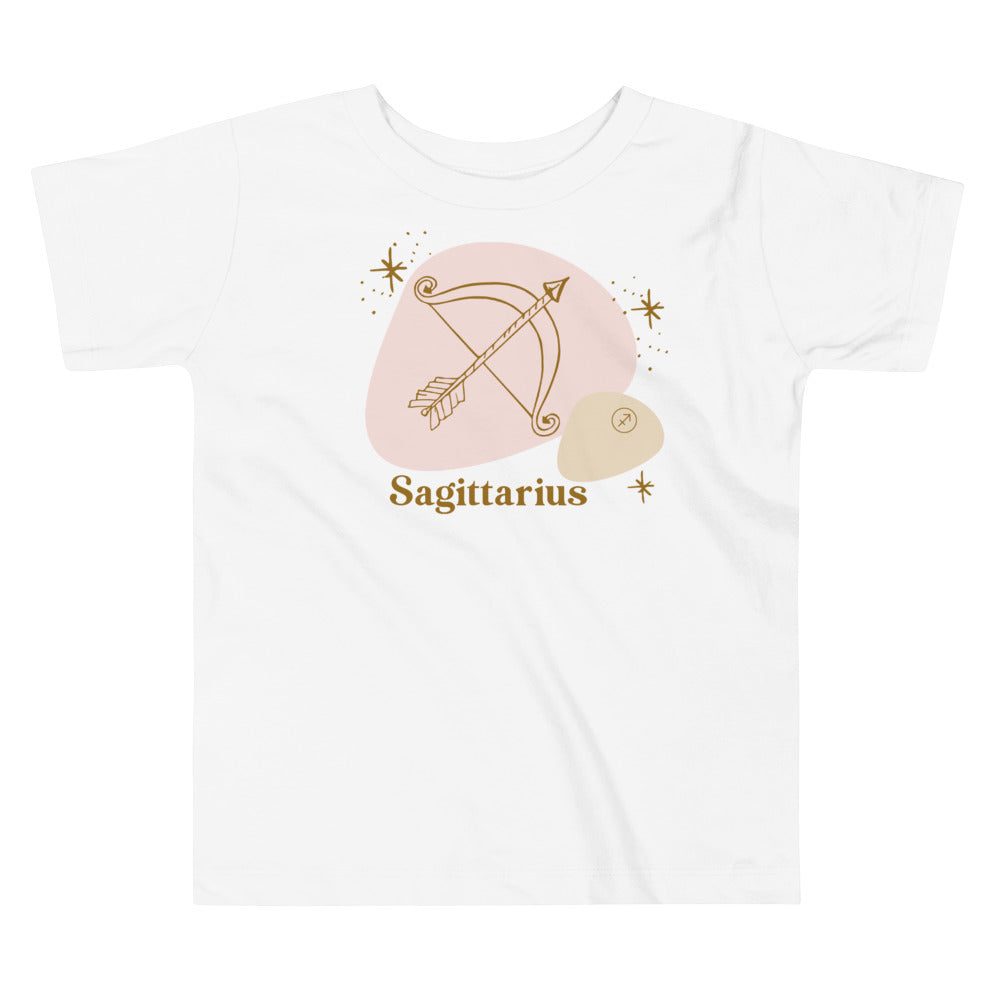 Sagittarius Zodiac sign t-shirt in pink for toddlers and kids - TeesForToddlersandKids -  t-shirt - zodiac - sagittarius-zodiac-sign-t-shirt-for-toddlers-and-kids-1