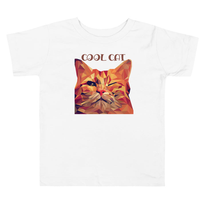 Cool Cat Brown. Short Sleeve T Shirt For Toddler And Kids. - TeesForToddlersandKids -  t-shirt - seasons, summer - cool-cat-brown-short-sleeve-t-shirt-for-toddler-and-kids