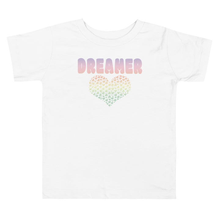 Dreamer With Heart. Short Sleeve T Shirt For Toddler And Kids. - TeesForToddlersandKids -  t-shirt - seasons, summer - dreamer-with-heart-short-sleeve-t-shirt-for-toddler-and-kids