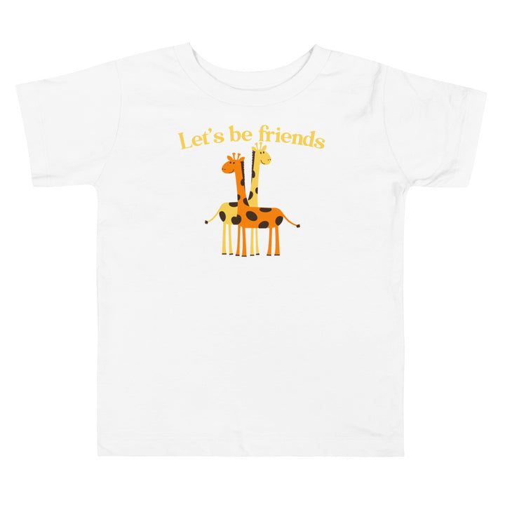 Let's Be Friends Yellow. Short Sleeve T Shirt For Toddler And Kids. - TeesForToddlersandKids -  t-shirt - seasons, summer - lets-be-friends-yellow-short-sleeve-t-shirt-for-toddler-and-kids