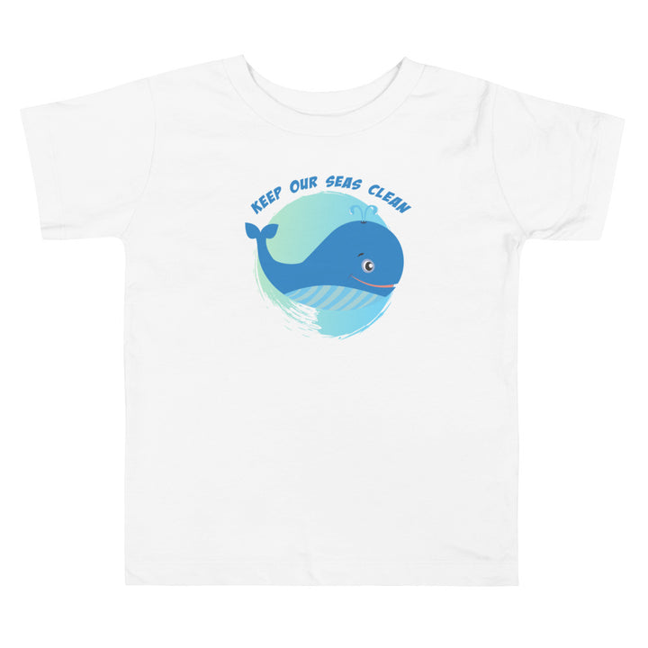Keep Our Seas Clean. Short Sleeve T Shirt For Toddler And Kids. - TeesForToddlersandKids -  t-shirt - seasons, summer - ocean-animals-short-sleeve-t-shirt-for-toddler-and-kids-1
