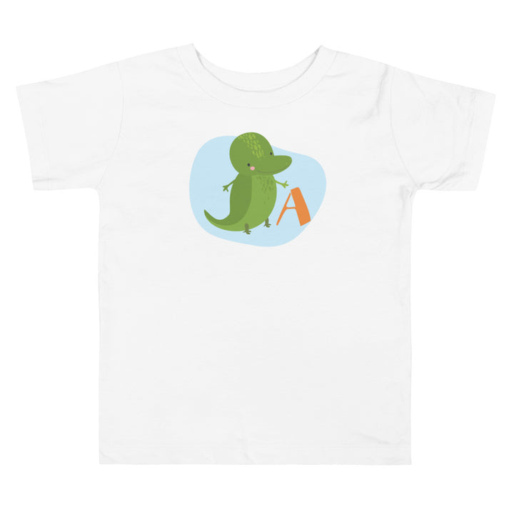 A Alligator. Short Sleeve T-shirt For Toddler And Kids.