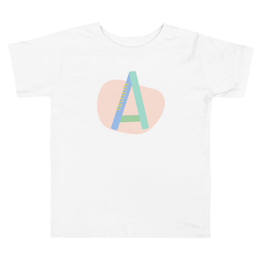 A Alphabet. Short Sleeve T-shirt For Toddler And Kids.