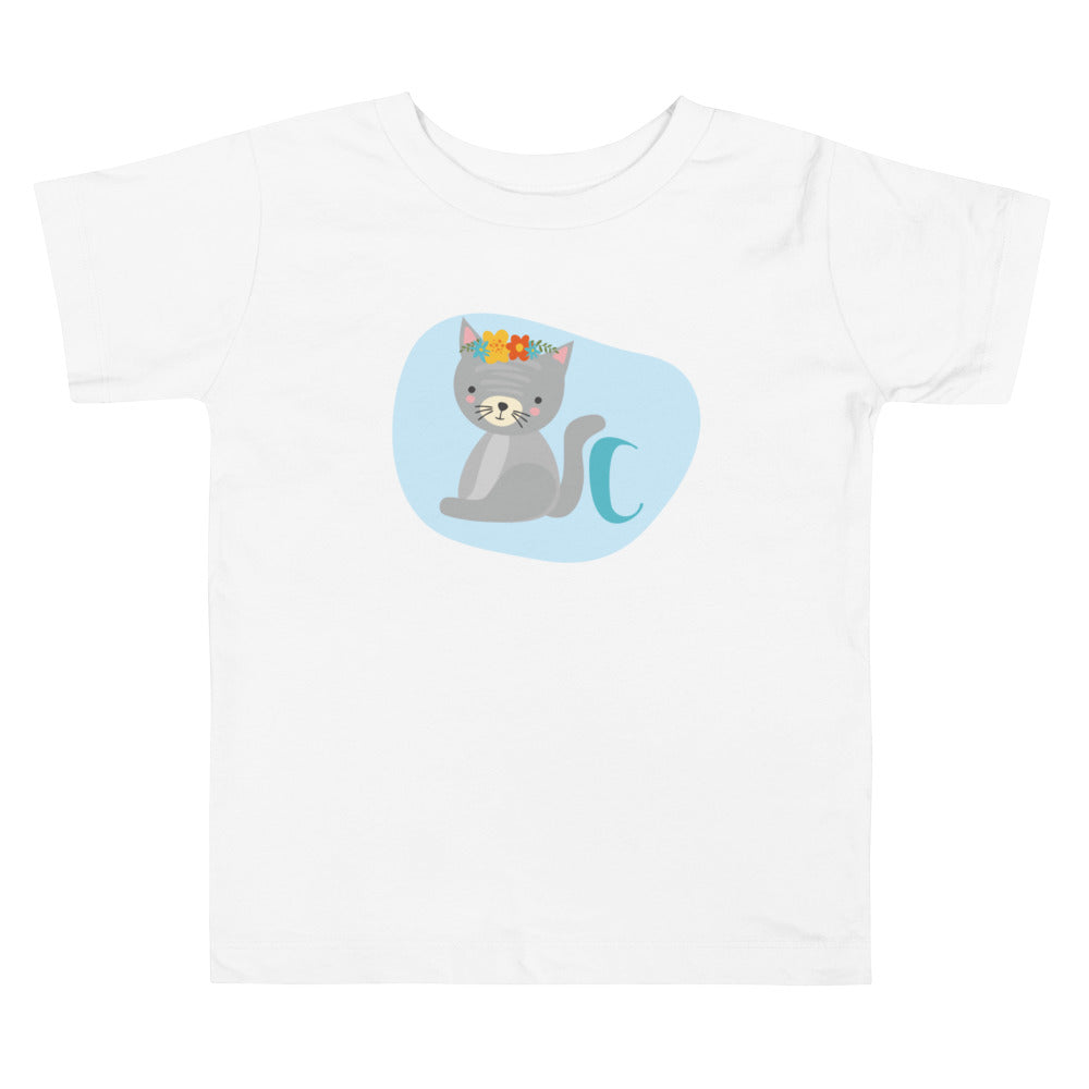 c cat. Short sleeve t-shirt for toddler and kids.