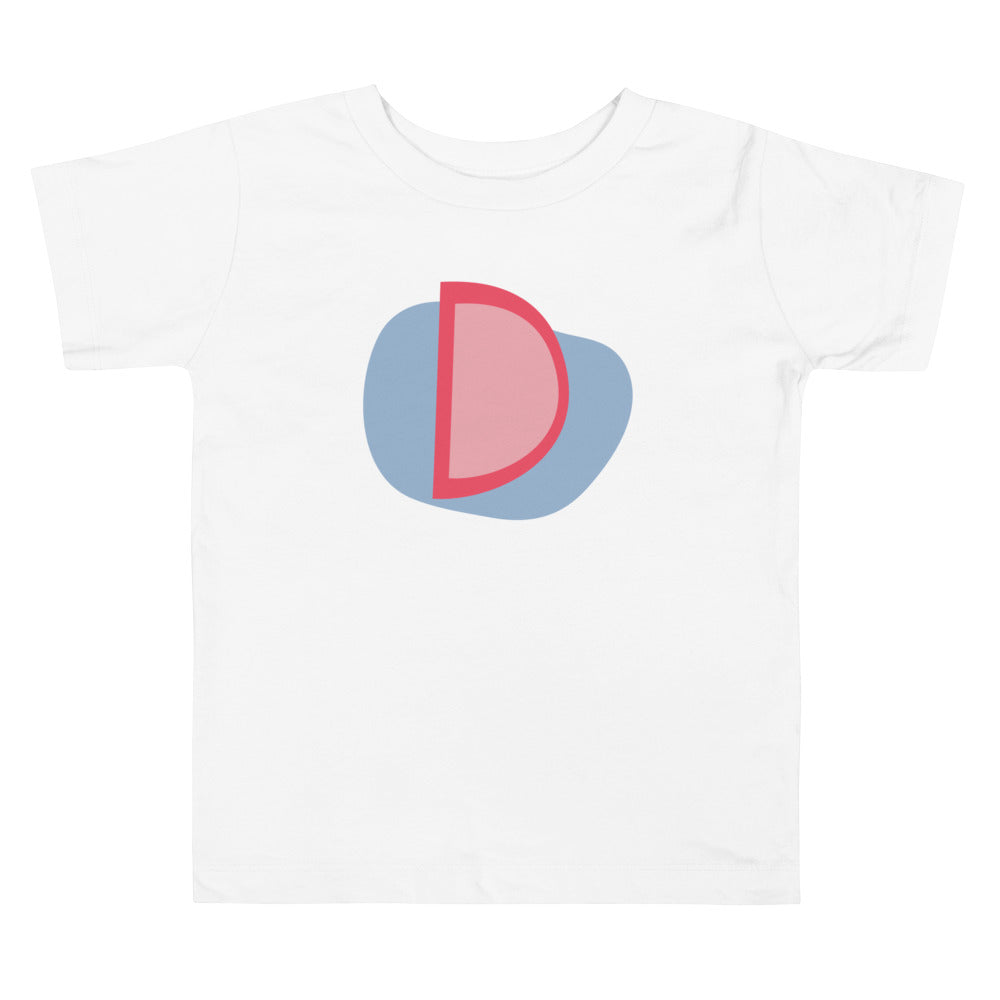 D Alphabet Raspberry And Blue. Short Sleeve T-shirt For Toddler And Kids.
