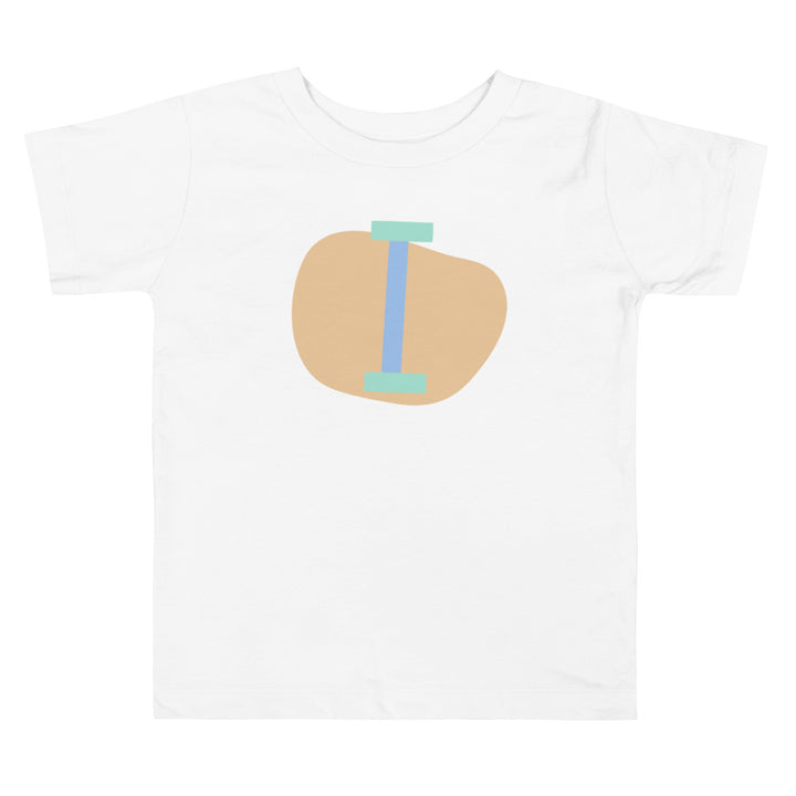 I Letter Alphabet Blue Nude. Short Sleeve T-shirt For Toddler And Kids.