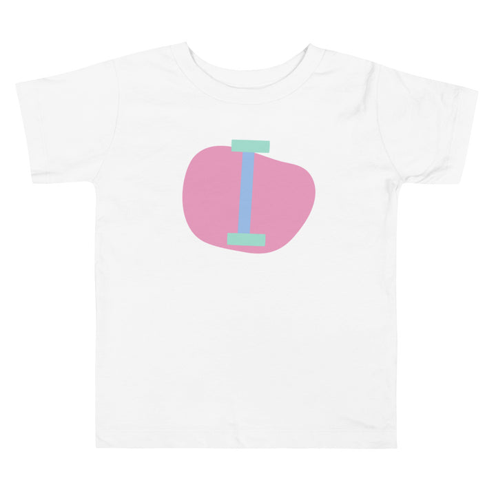 i letter alphabet blue pink. Short sleeve t-shirt for toddler and kids.