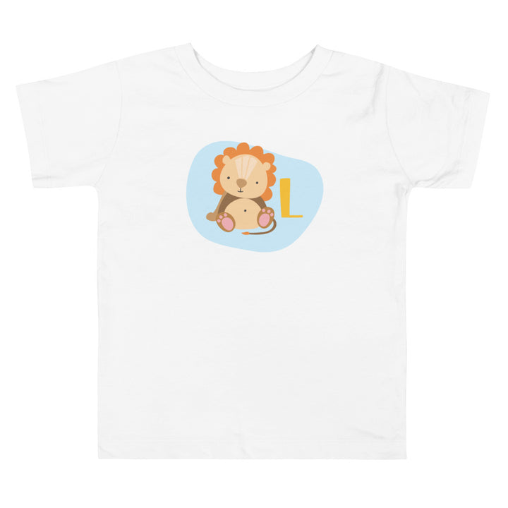 L Lion Short. Sleeve T-shirt For Toddler And Kids.
