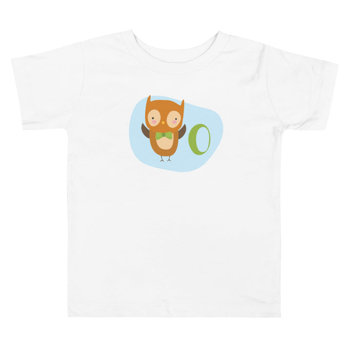 O Owl. Short Sleeve T-shirt For Toddler And Kids.