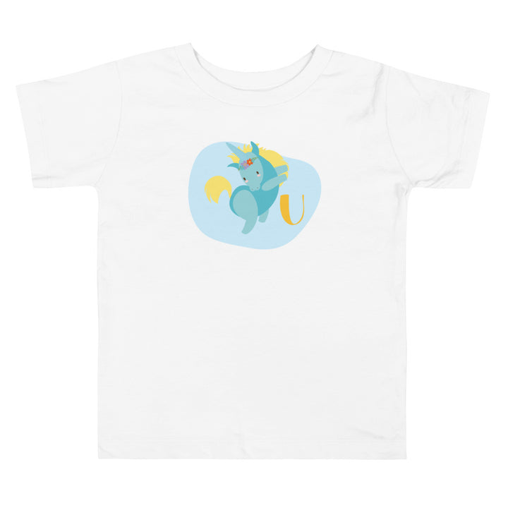 U Unicorn. Short Sleeve T-shirt For Toddler And Kids.