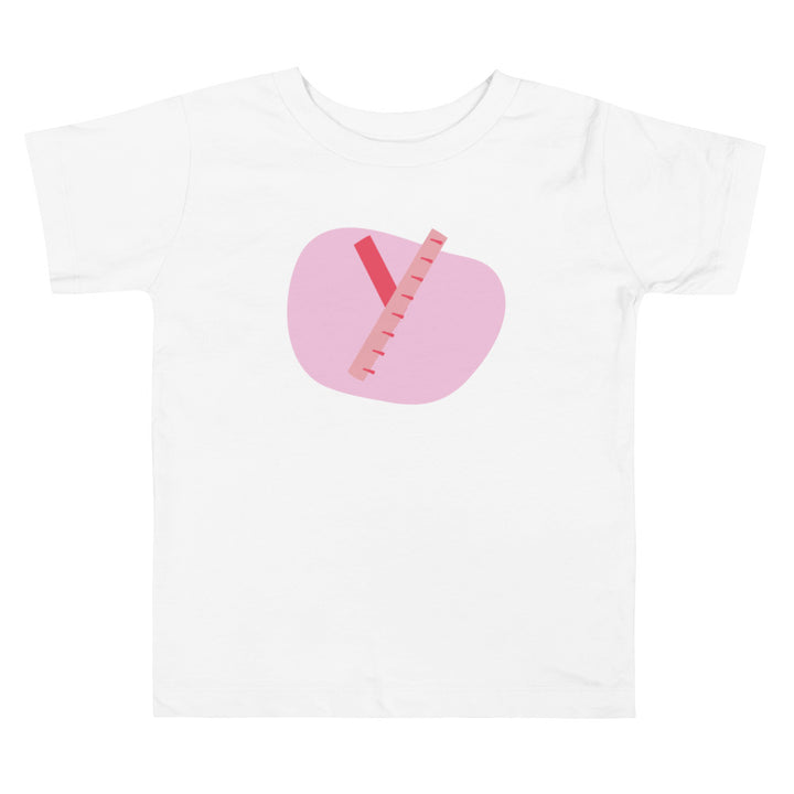 Y Letter Alphabet Raspberry On Pink. Short Sleeve T-shirt For Toddler And Kids.