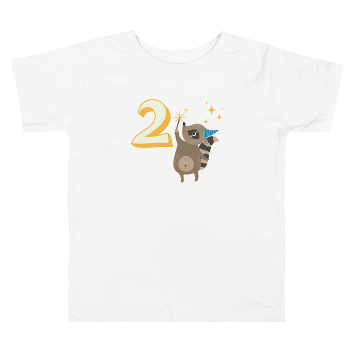 2 Year Birthday Cute Meercat Yellow. Short Sleeve T Shirt For Toddler And Kids. - TeesForToddlersandKids -  t-shirt - birthday - 2-year-birthday-cute-meercet-blue-short-sleeve-t-shirt-for-toddler-and-kids