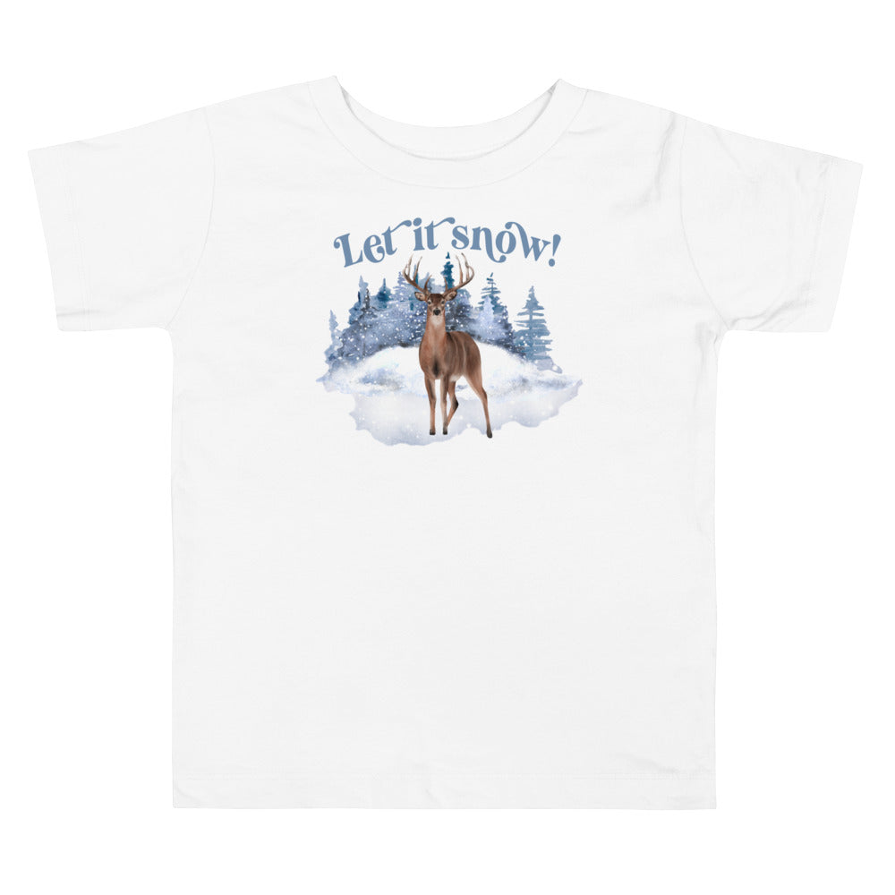 Let it snow! Short sleeve t-shirt for toddler and kids. - TeesForToddlersandKids -  t-shirt - christmas, holidays - let-it-snow-short-sleeve-t-shirt-for-toddler-and-kids