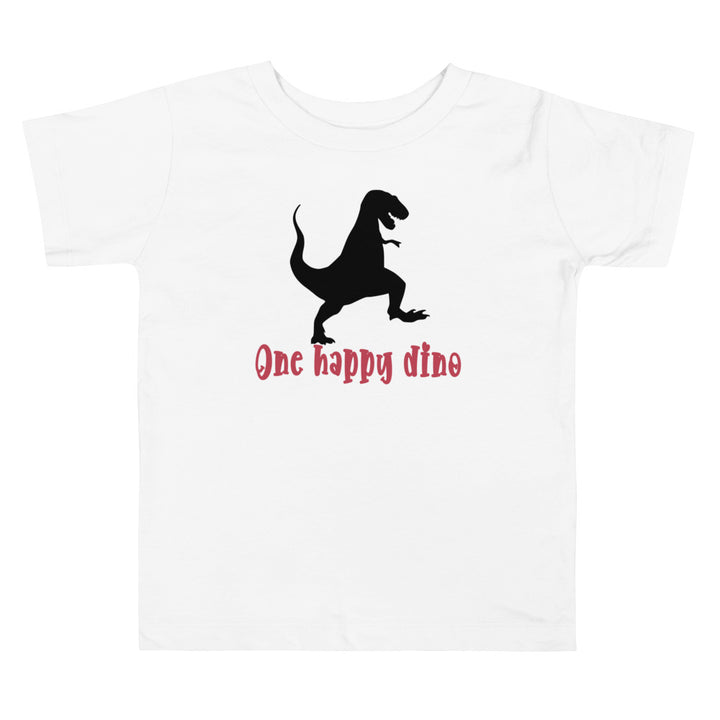 One happy Dino. Short sleeve t-shirt for toddler and kids. - TeesForToddlersandKids -  t-shirt - dinos - one-happy-dino-short-sleeve-t-shirt-for-toddler-and-kids