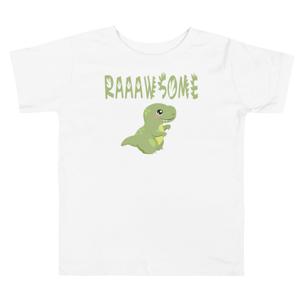 RAAAWSOME. Short sleeve t-shirt for toddler and kids. - TeesForToddlersandKids -  t-shirt - dinos - raaawsome-short-sleeve-t-shirt-for-toddler-and-kids