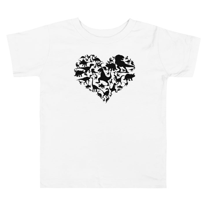 Dinosaur heart. Short sleeve t-shirt for toddler and kids. - TeesForToddlersandKids -  t-shirt - dinos - dinosaur-heart-short-sleeve-t-shirt-for-toddler-and-kids