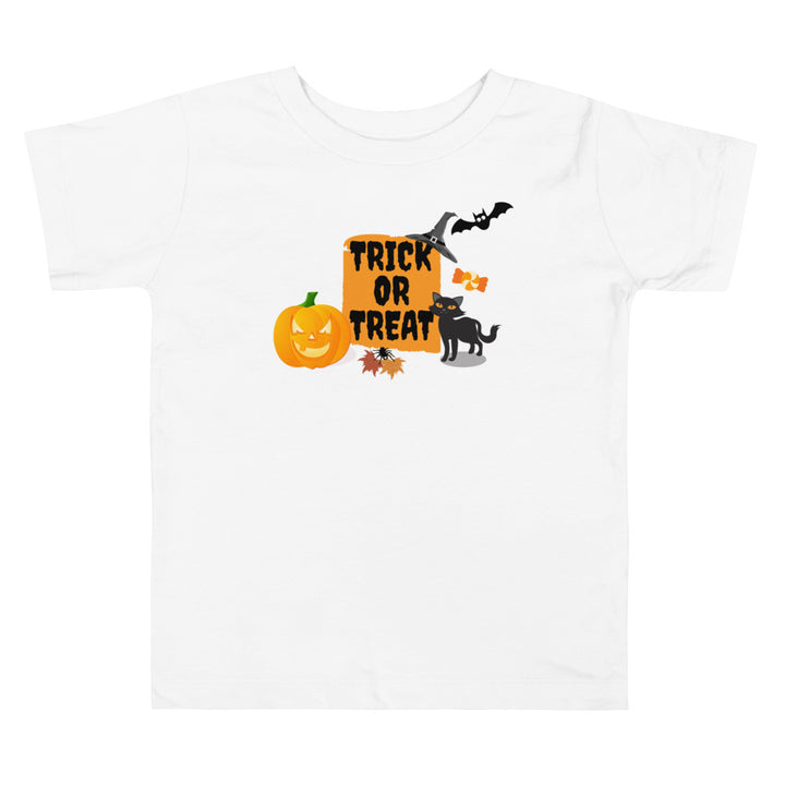 Trick or treat objects.           Halloween shirt toddler. Trick or treat shirt for toddlers. Spooky season. Fall shirt kids.