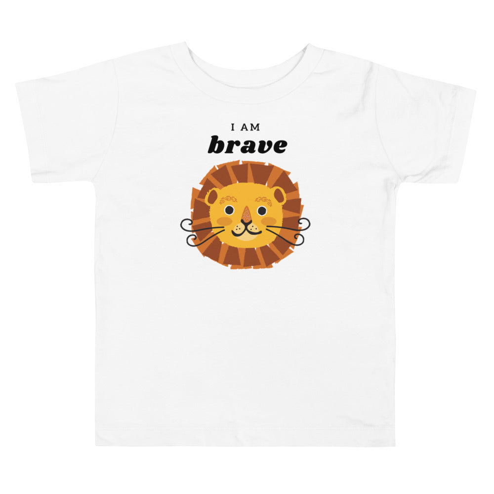 I am brave. Short sleeve t shirt for toddler and kids. - TeesForToddlersandKids -  t-shirt - positive - i-am-brave-short-sleeve-t-shirt-for-toddler-and-kids