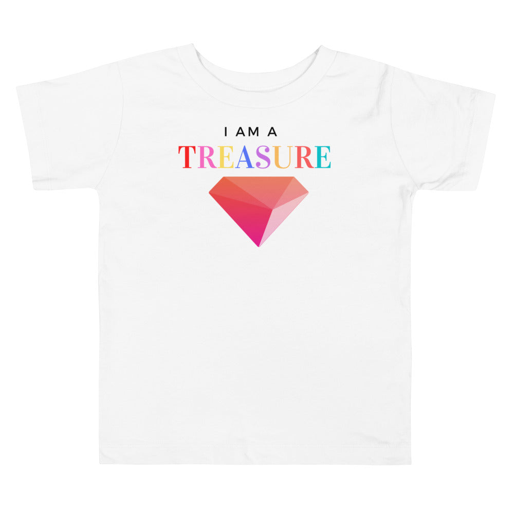 I am a treasure. Short sleeve t shirt for toddler and kids. - TeesForToddlersandKids -  t-shirt - positive - i-am-a-treasure-short-sleeve-t-shirt-for-toddler-and-kids