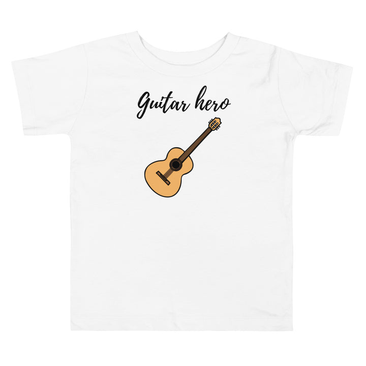 Guitar hero. Classical guitar. Short sleeve t-shirt for toddler and kids. - TeesForToddlersandKids -  t-shirt - seasons, summer - guitar-hero-short-sleeve-t-shirt-for-toddler-and-kids