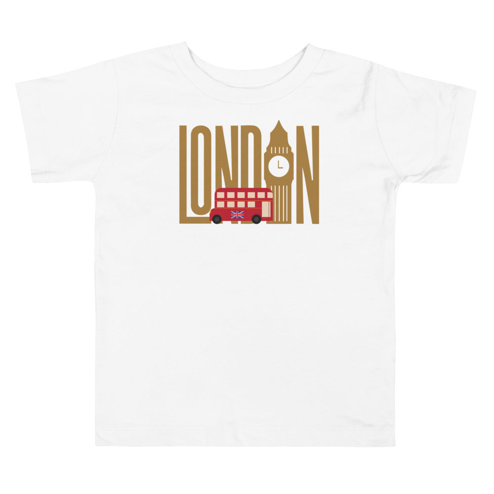 London. Brown letters. Short sleeve t shirt for toddler and kids. - TeesForToddlersandKids -  t-shirt - seasons, summer - london-brown-letters-short-sleeve-t-shirt-for-toddler-and-kids