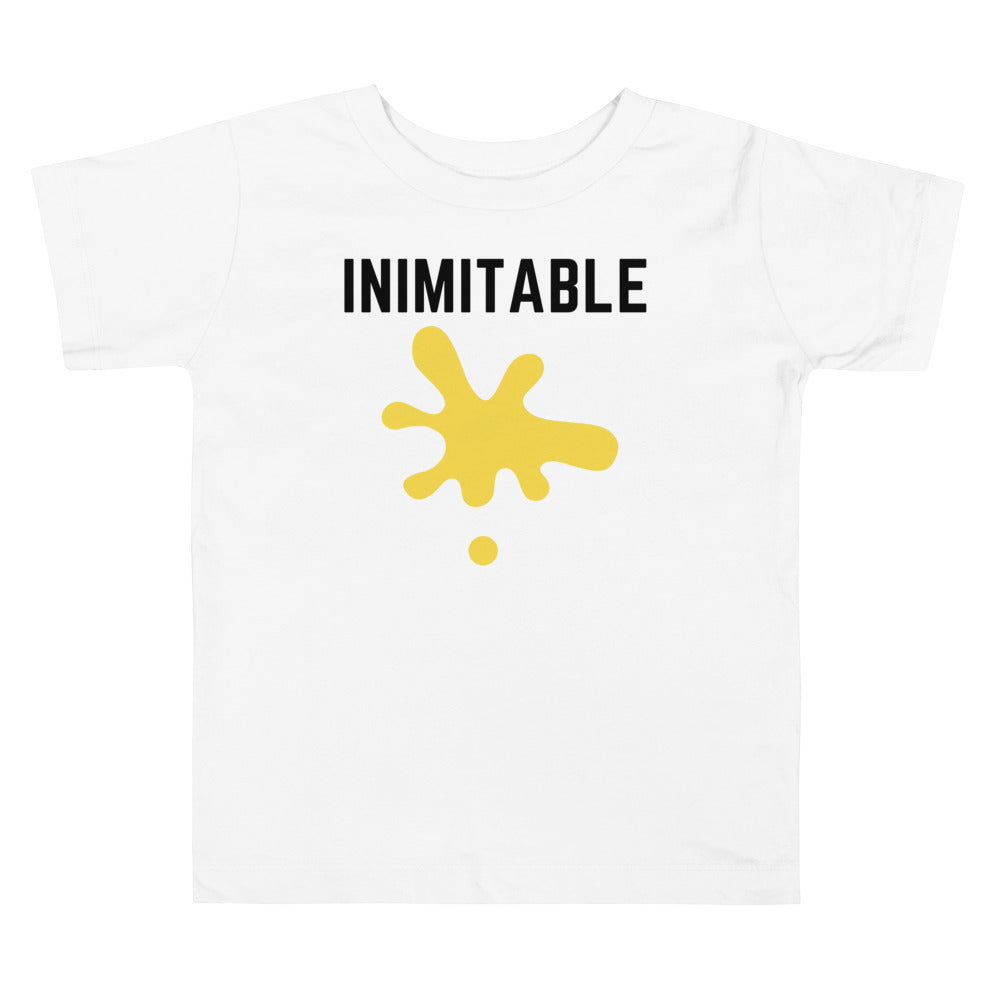 Inimitable. In yellow. Short sleeve t shirt for toddler and kids. - TeesForToddlersandKids -  t-shirt - seasons, summer - inimitable-in-yellow-short-sleeve-t-shirt-for-toddler-and-kids