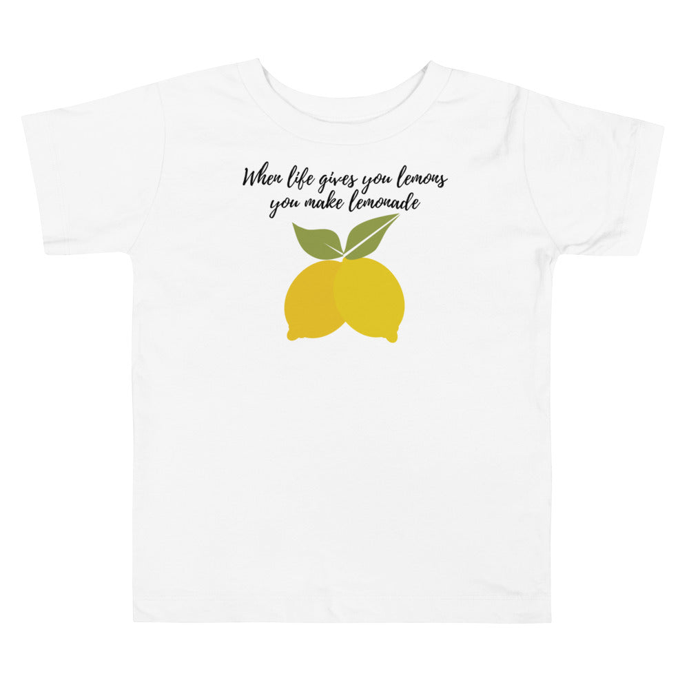 When life gives you lemons, you make lemonade. Short sleeve t shirt for toddler and kids. - TeesForToddlersandKids -  t-shirt -  - when-life-gives-you-lemons-you-make-lemonade-short-sleeve-t-shirt-for-toddler-and-kids