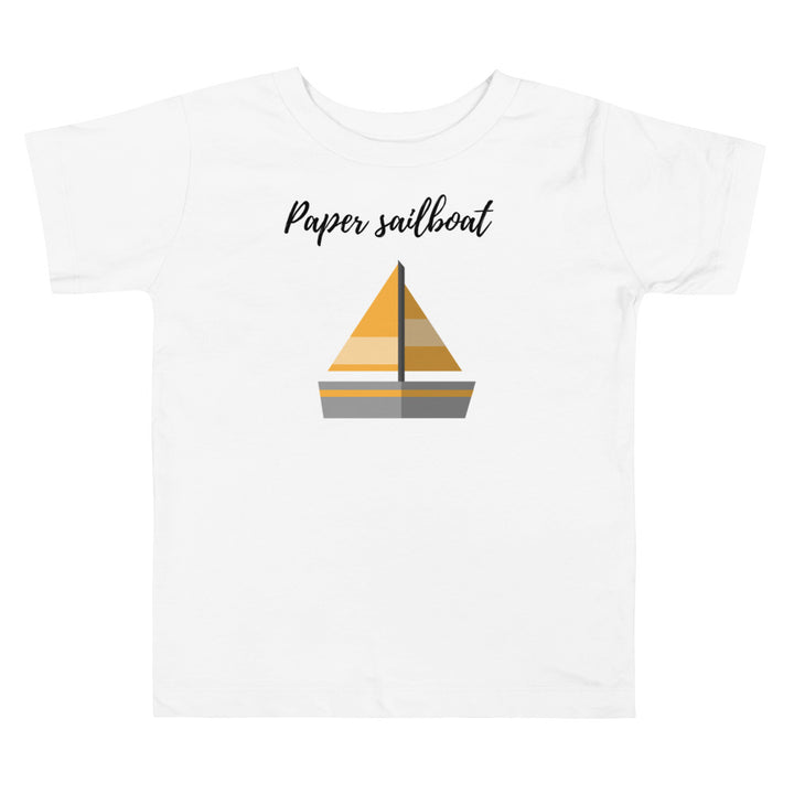 Paper sailboat. Short sleeve t shirt for toddler and kids. - TeesForToddlersandKids -  t-shirt - seasons, summer - paper-sailboat-short-sleeve-t-shirt