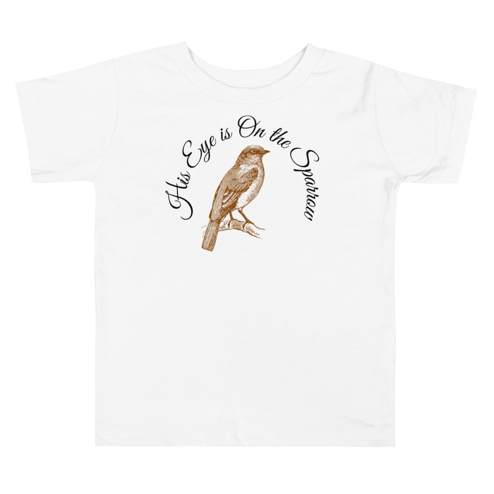 His Eye is on the Sparrow. Gospel song graphic t shirt for toddlers and kids. The Gospel series.