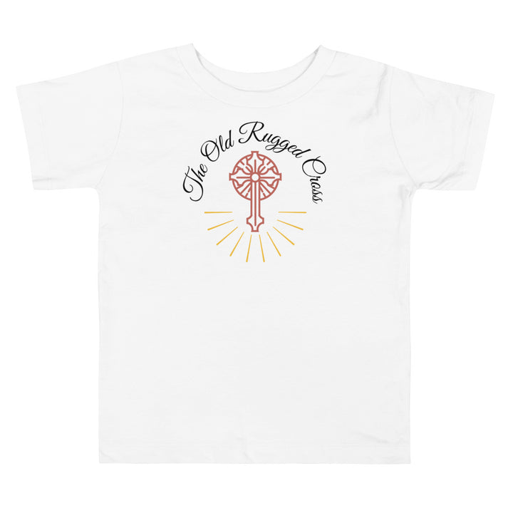 The Old Rugged Cross. Gospel song graphic t shirt for toddlers and kids.